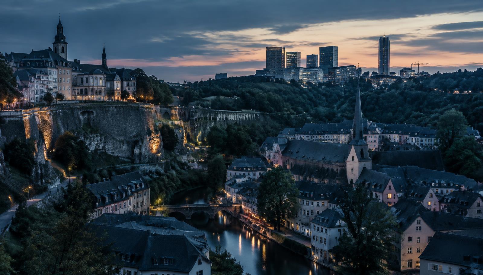 Luxembourg-Ville à la tombée du jour